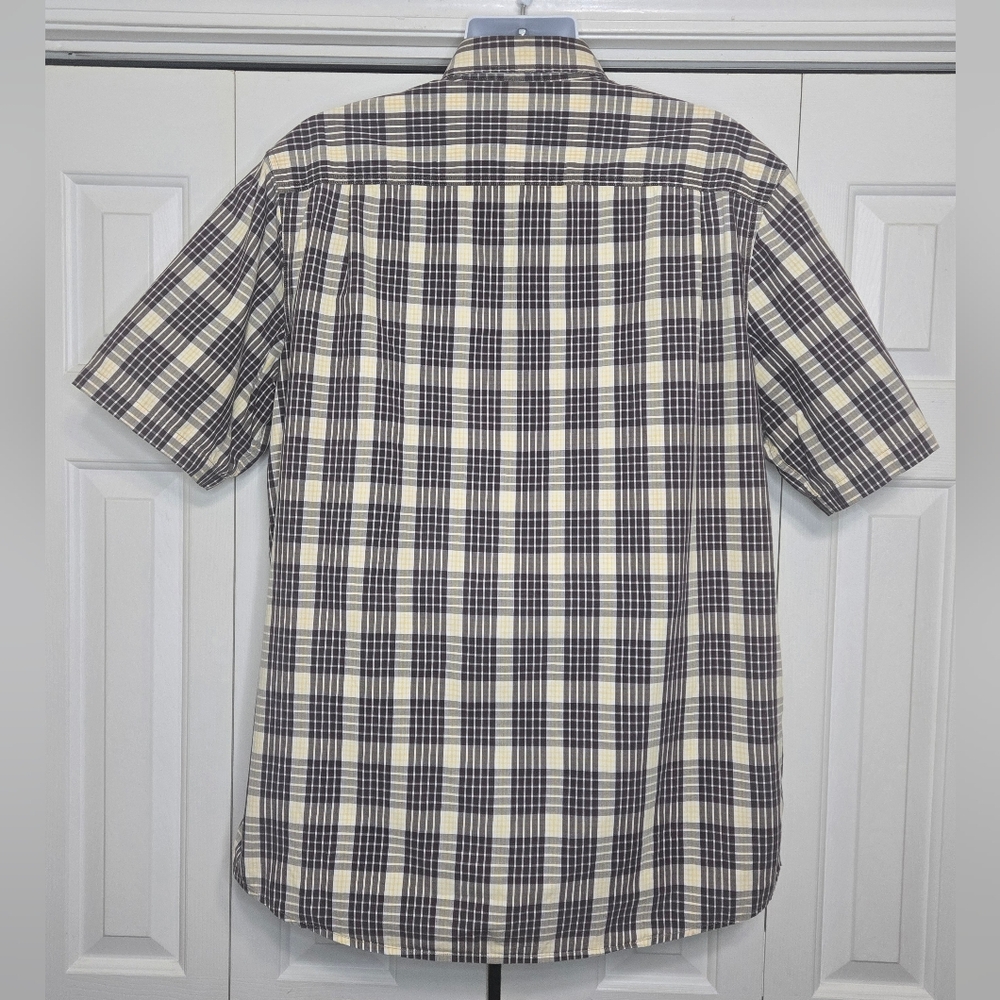 Carhartt Men’s XL Tall Relaxed Fit Button Down Shirt Short Sleeve Plaid Cotton - Picture 2 of 5